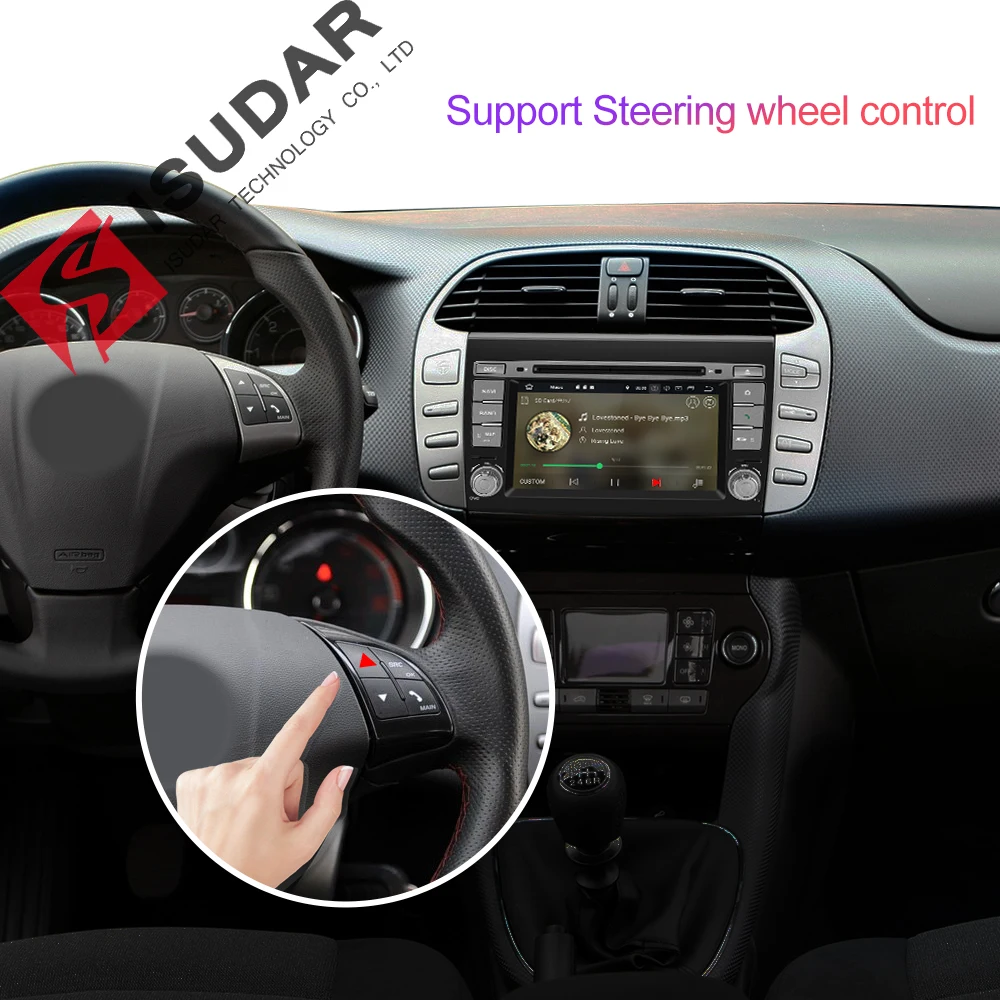 Isudar 2 Din Android 8 1 Автомобильный мультимедийный плеер для Fiat/Bravo 2007 2008 2009 2012 2011