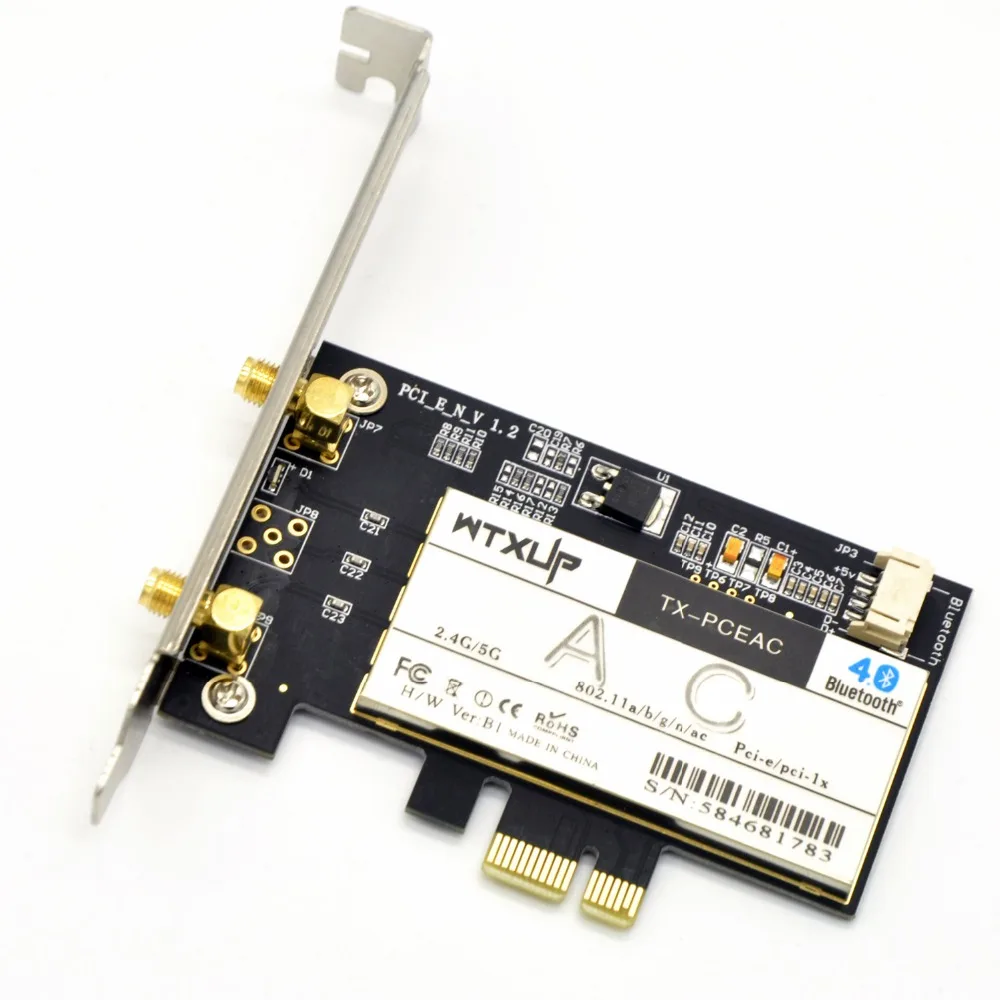 Настольный Wi Fi адаптер WTXUP Qualcomm Atheros NFA344 802.11ac 1200 Мбит/с PCi Express беспроводной PCI с