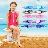 children kids outdoor swimming goggles hd flate silicone waterproof anti fog uv pc underwater eyeglasses