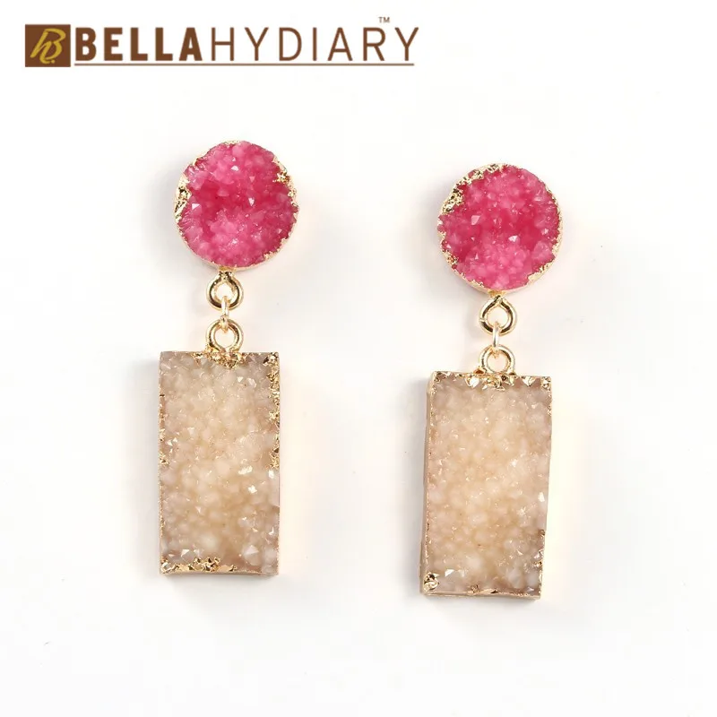 Bijoux новые искусственные камни Друза полимерные серьги подарок Висячие серьги для женщин ювелирные изделия массивные Подвески Brinco Mujer Moda - Окраска металла: 1