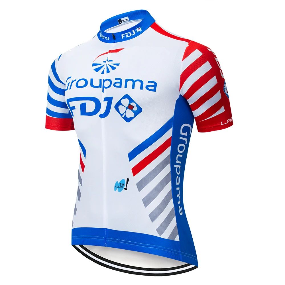 Новинка 2019 FDJ мужские про команды летние быстросохнущие с коротким рукавом