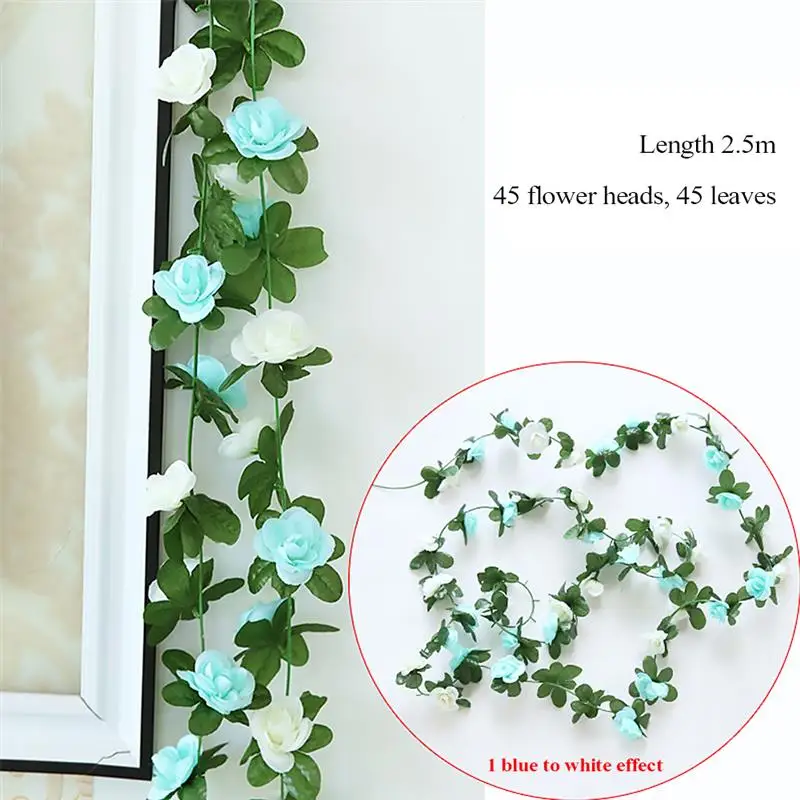 1pcs Artificial Flowers Rose Vine Rattan Hanging Garland Fake String Home Party Wedding Garden Decoration Y828 | Дом и сад