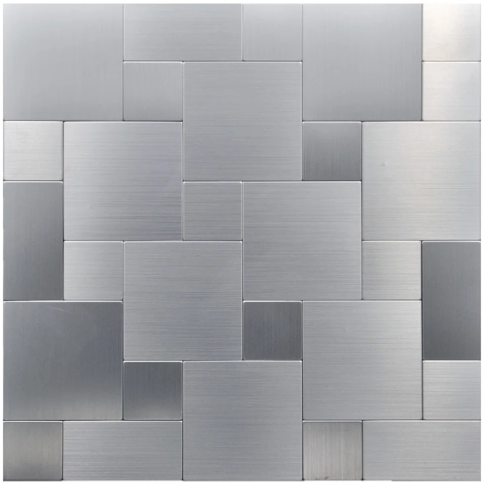 

10 Peel and Stick Tiles on Metal Mosaics Steel Backsplashes