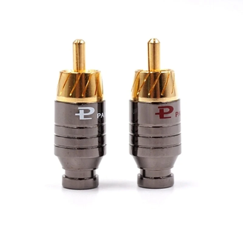 Позолоченный медный штекер Paliccs RCA переходник коннектор для кабеля диаметром 5 мм