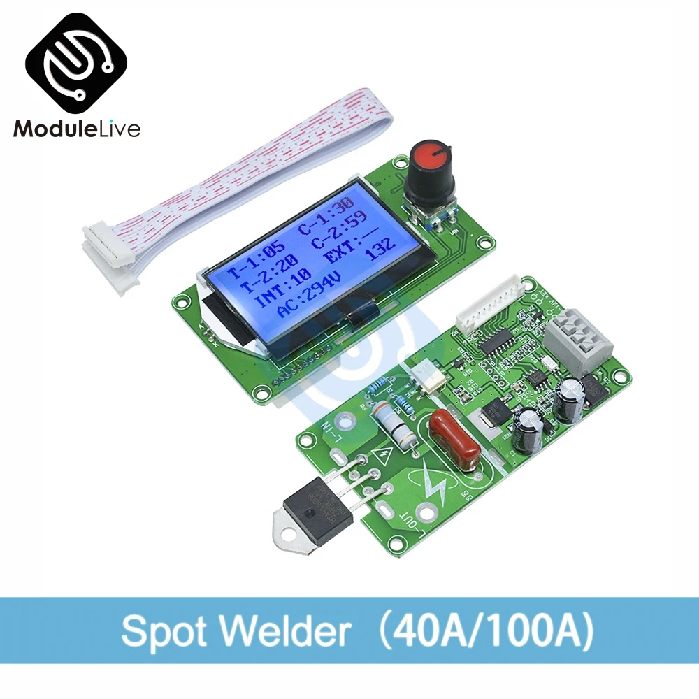 

Digital LCD Double Dual Pulse Encoder Spot Welder Welding Machine Time Control Weld Module Board 40A/100A Electronic Controller
