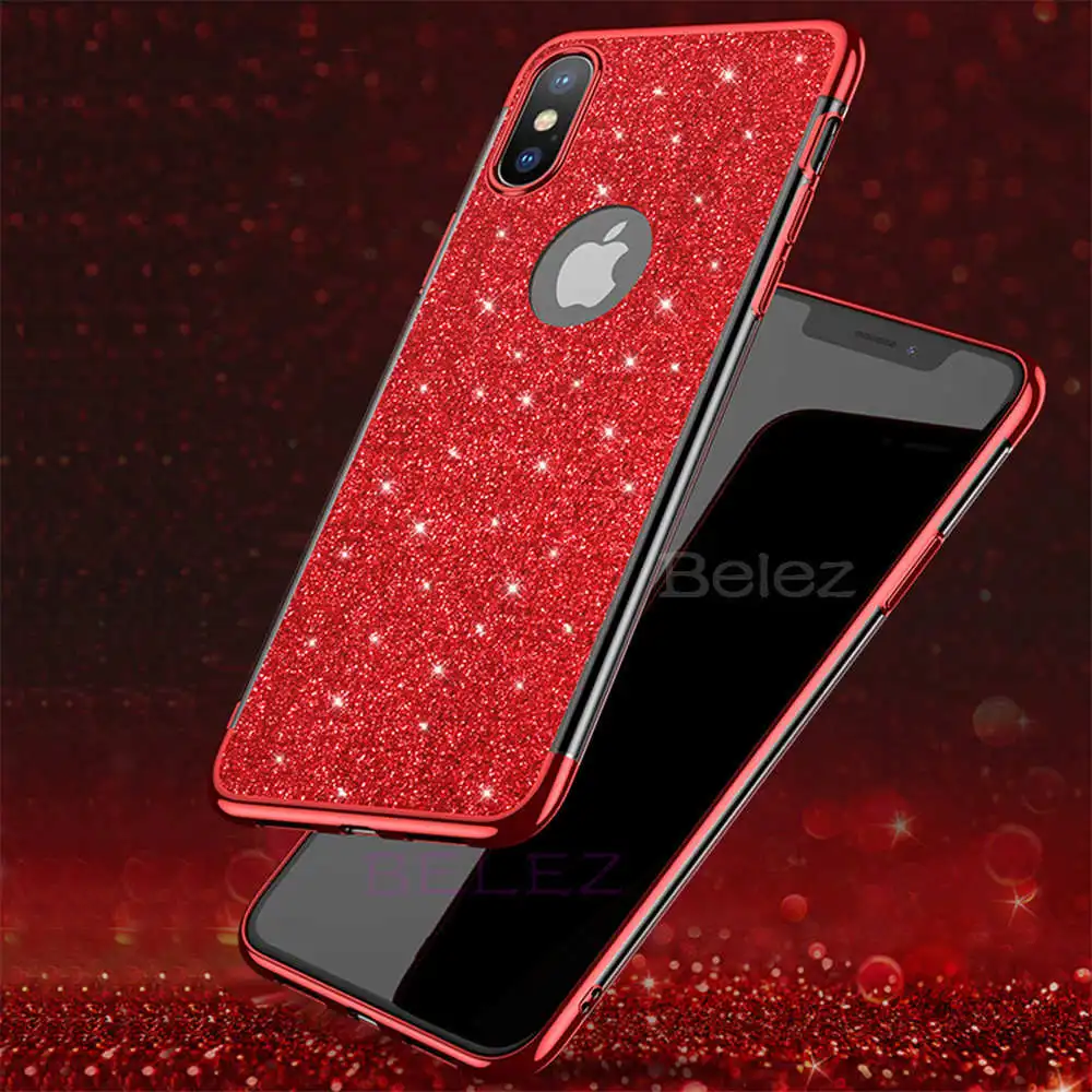 Для iphone XR XS Max 7 8 plus роскошные Мягкий пластиковый чехол с блестками силиконовое