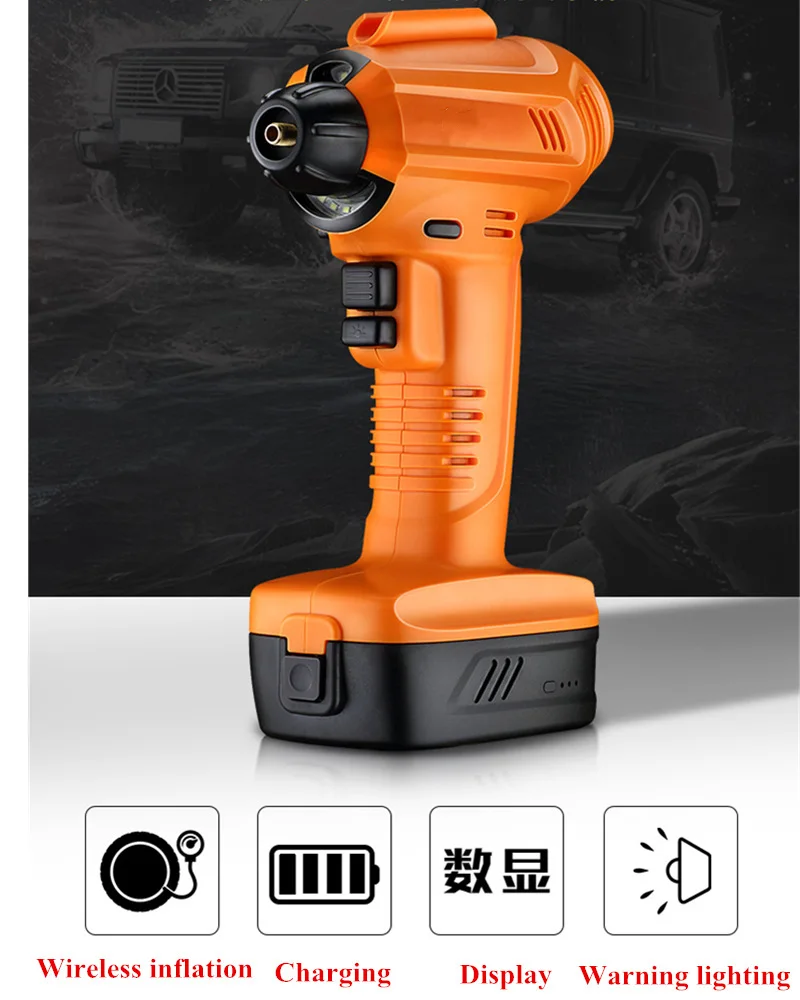 12V Car Tire Inflatable Pump Digital Display Emergency Inflator 2400mA Air Hot Rechargeable Wireless Handheld Vehicle |