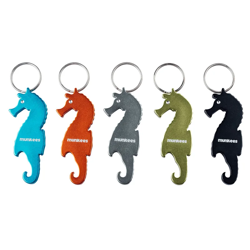 Sea Horse x 5pcs Алюминиевый Брелок-открывашка, кухня, морская лошадь, рыба, дельфин, черепаха, переносные пивные напитки, мини размер, подарок на День святого Валентина для мальчика - Цвет: Sea Horse x 5pcs
