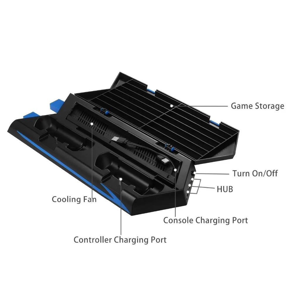 Keten PS4/PS4 Slim вертикальная подставка с охлаждающим вентилятором регулятор Зарядное