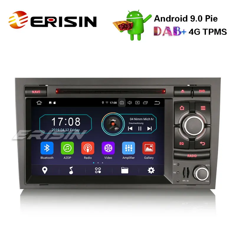 Автомагнитола Erisin ES4974A 7 &quotDAB + DVD BT Android 9 0 для AUDI A4 S4 RS4 SEAT EXEO GPS Wifi Radio