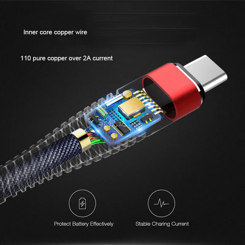Зарядный кабель Micro USB и Type C для Xiaomi Mi 9 8 Redmi Note 7 быстрая зарядка Samsung A50 M30 S8 S9 Plus J7