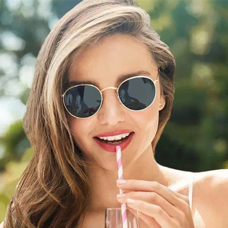 

2019 Fashion Oval Sunglasses Women Brand Designe Small Metal Frame Steampunk Retro Sun Glasses Female Oculos De Sol UV400