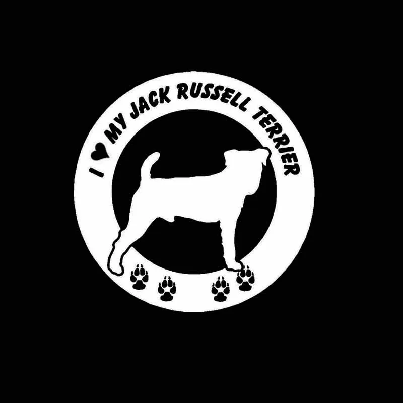 YJZT 15 см * я люблю мой Джек Рассел терьер собака наклейка на бампер