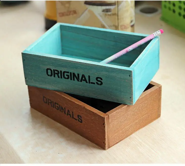 Solid Wood Retro Grocery Store Rectangular Wooden Debris Desktop Stationery Storage Boxes Candy Box Wedding Party Decoration | Дом и сад