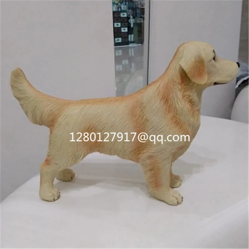 Cute Puppy Statue Simulation Animal Golden Retriever Dog Creative Resin Action Figure Collectible Model Toy 25CM BOX P1282 | Игрушки и