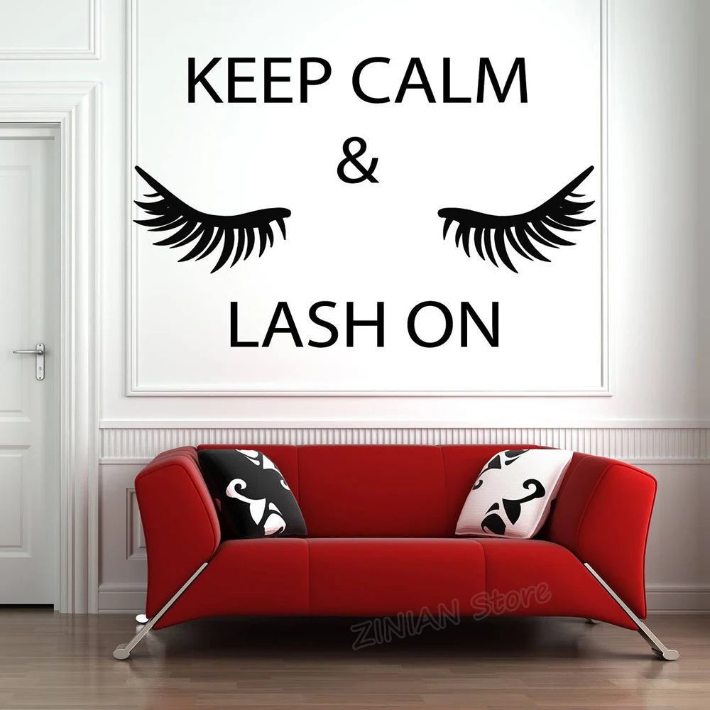 Настенные наклейки Keep Calm и Lash On Quote накладные ресницы брови декор для салона