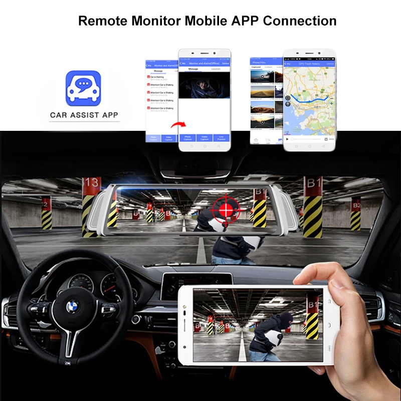ANSTAR 4G Автомобильная камера 10 дюймов зеркало заднего вида Android 5 1 GPS Автомобильный