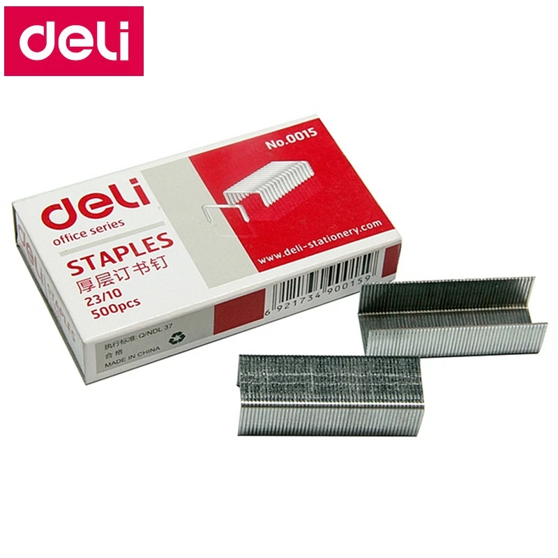 5000 шт./лот Deli 0015 тяжелые скобы 23/10 12x10 мм Ширина 12 Высота 10 емкость 75 страниц 70 г