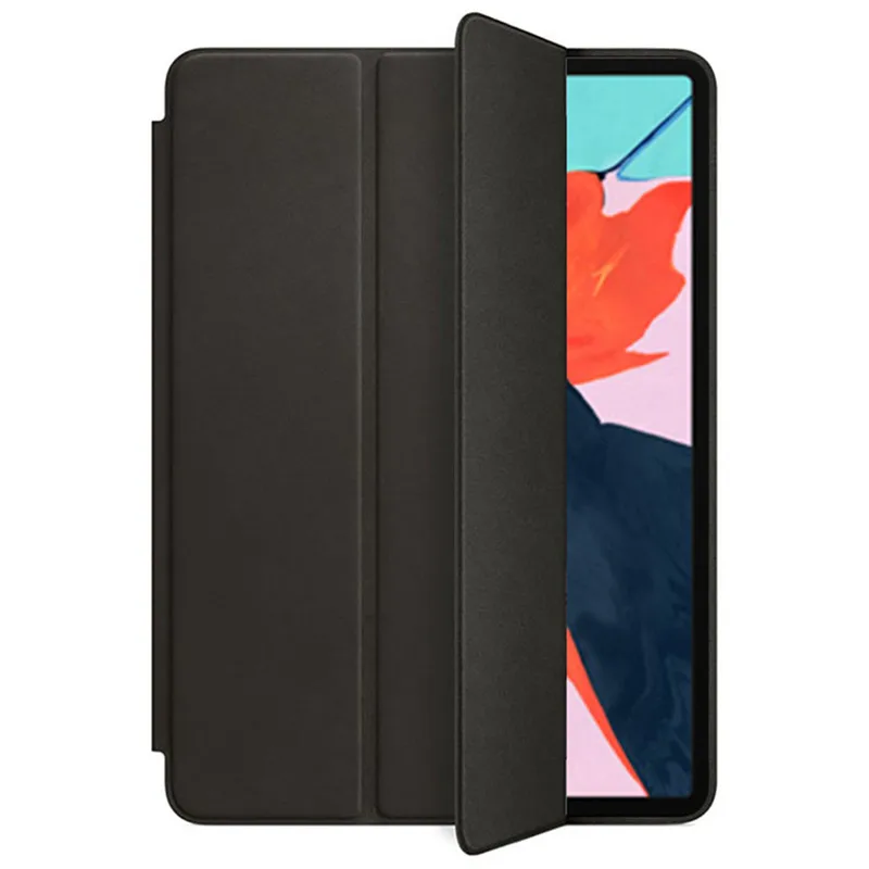 Черный Высокое качество, чехол из искусственной кожи для нового iPad Pro 11 a1989 A80, Тонкий Магнитный чехол-книжка с функцией автоматического сна+ пленка+ ручка - Цвет: Черный