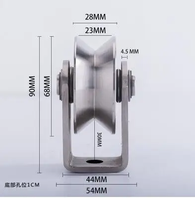 V shape LPSECURITY 304 ss V U H паз шкив скользящее колесо ролик для качания/раздвижные ворота с колесом+ кронштейн высота 90 мм 3.5inc - Цвет: V shape