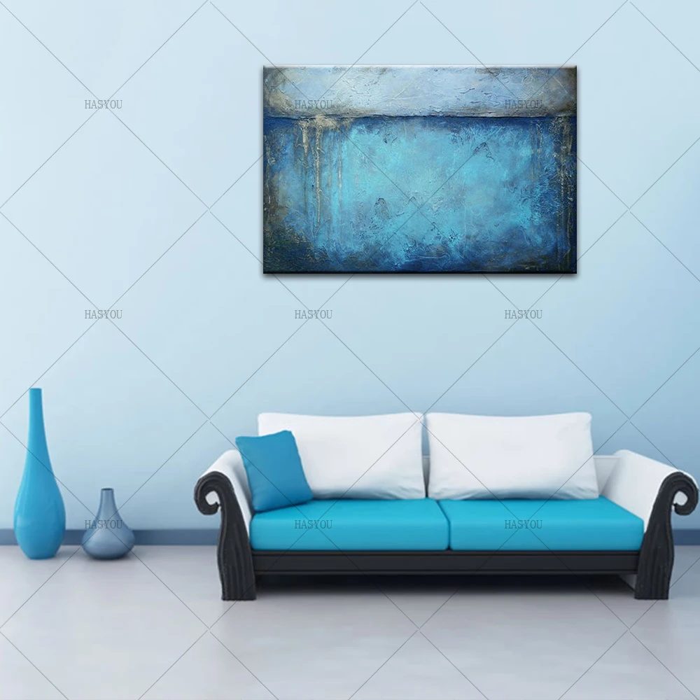 

Hand Painted oil painting Abstract Canvas Wall Art picture Modern Handmade blue sky Oil Painting wall art Artwork wedding gift