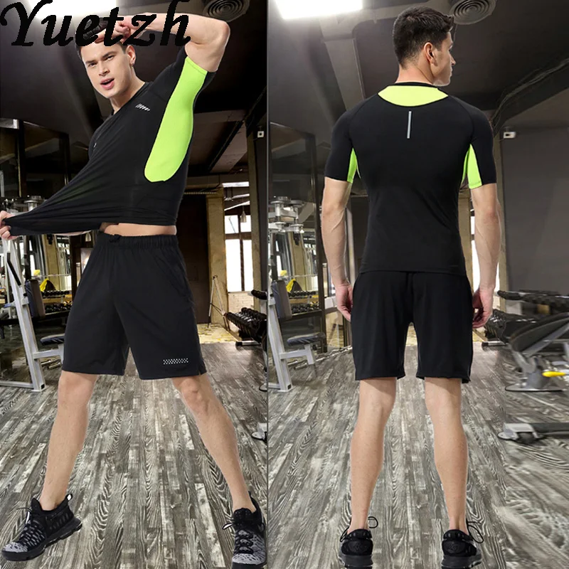 Новинка мужская спортивная одежда для бега спортивный костюм фитнеса комплект