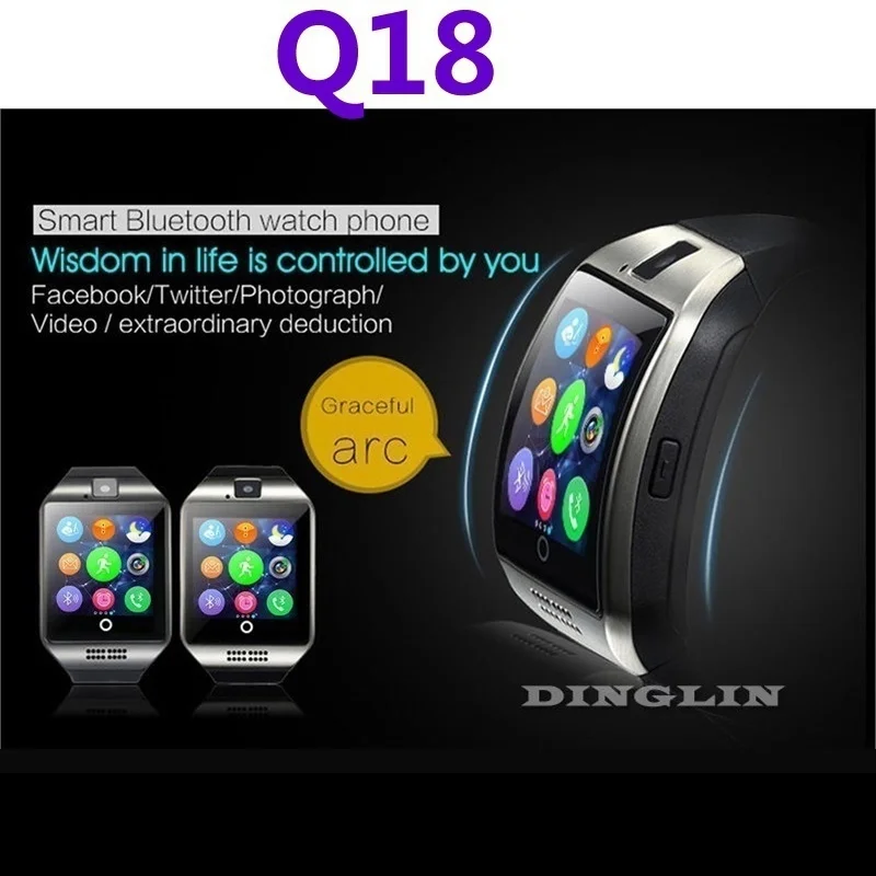 NFC Bluetooth Смарт-часы Q18PLUS с Камера facebook Синхронизация SMS MP3 Поддержка Sim TF для IOS и Android
