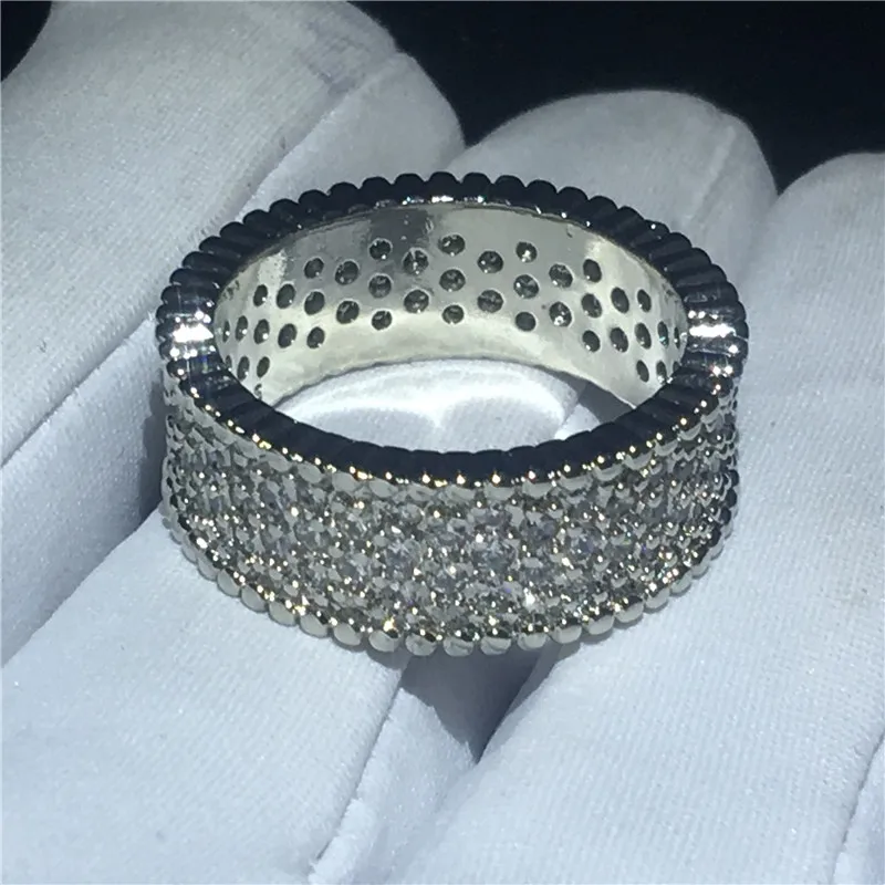 Fashion Tennis AAAAA Cz Stone White Gold Filled Engagement wedding band ring for women Bridal Finger Jewelry | Украшения и
