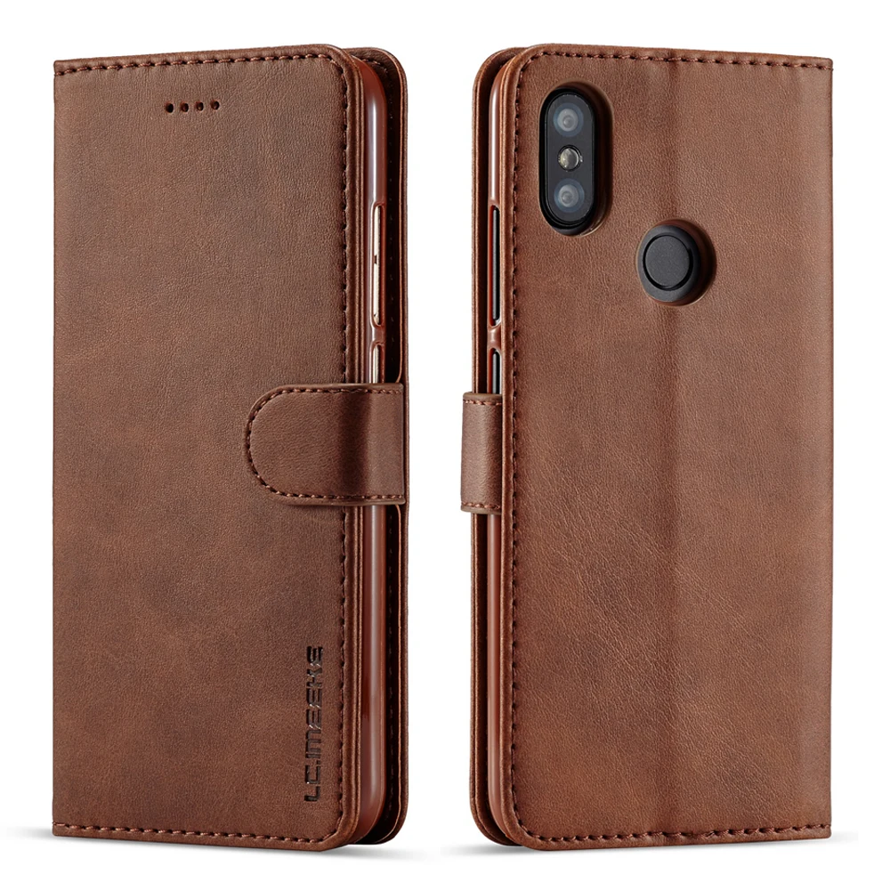 Кожаный флип чехол в стиле ретро для Xiaomi Mi A2 кошелек с отделением карт Hoesje Funda