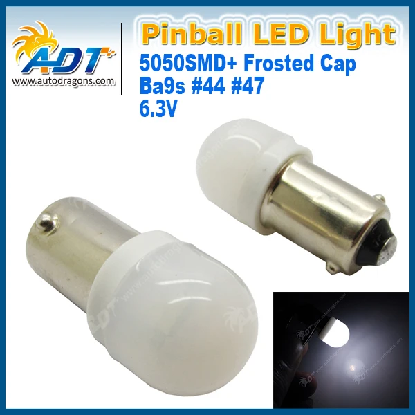 100 шт. 906 Ba9s #44 6 3 V AC матовый 47 Pinball led Light 5050 светодиоды холодный белый для кормовой