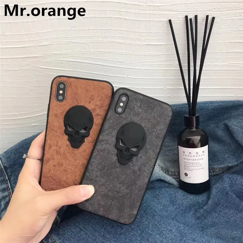 Роскошная 3D череп голова чехол для телефона для iphone 11 1pro обувь наивысшего качества из натуральной кожи с жестким корпусом с изображением черепа для iphone X/6/7/8 plus чехол