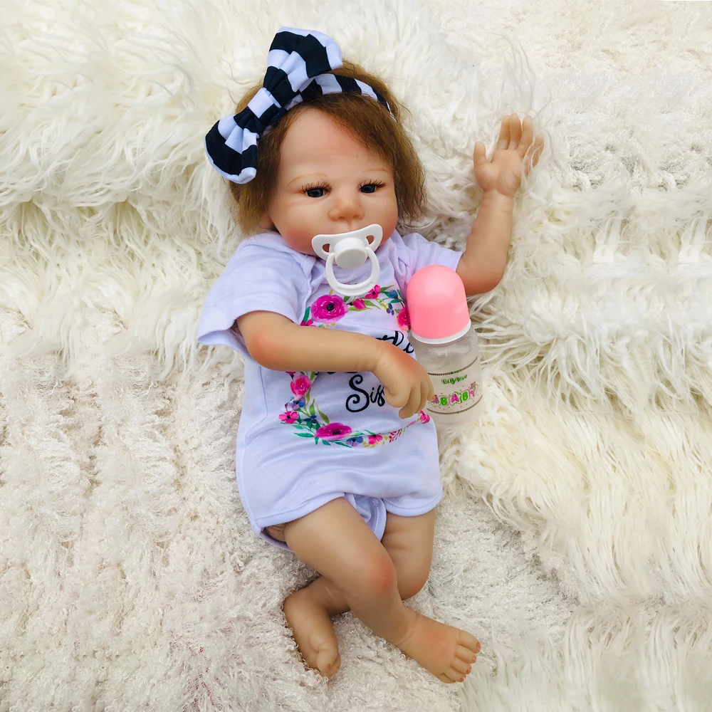 18&quot 45cm doll baby reborn silicone realista newborn dolls toys for children birthday gift bebe boneca menina NPK | Игрушки и хобби
