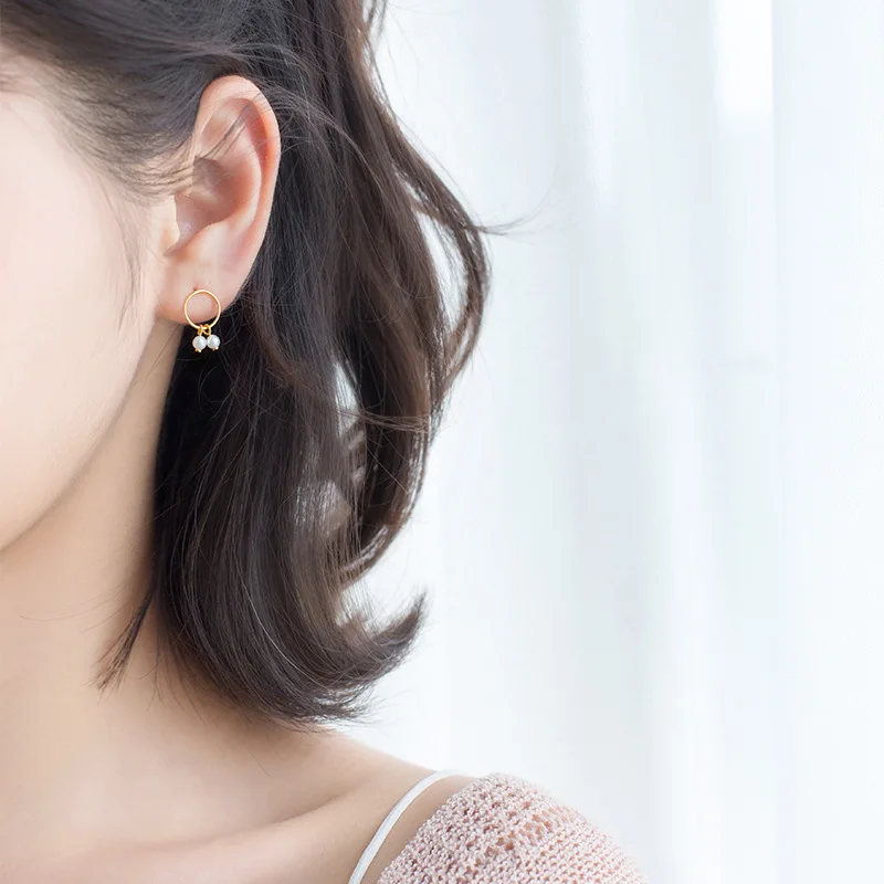 LINDAJOUX 925 Sterling Silver Gold-Color Round Hoop Earrings For Women sterling-silver-jewelry Small Earring | Украшения и