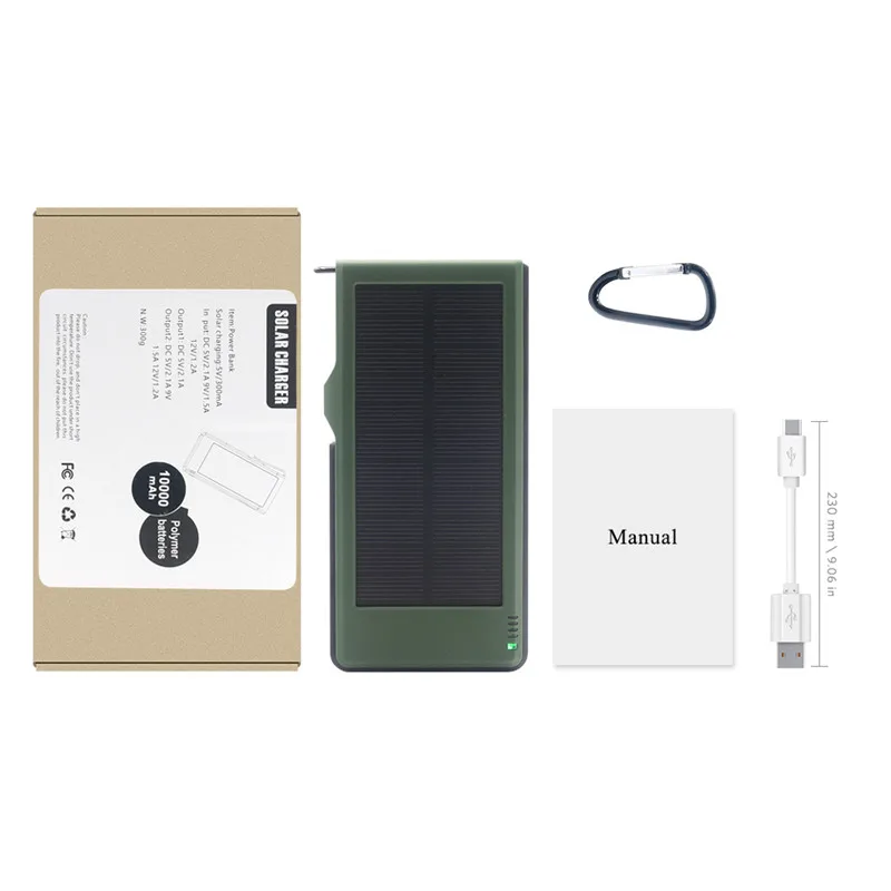 YFW QC3.0 Quick Solar Charger External Power Battery 10000mAh Dual USB Fast Poverbank for iPhone Huawei Xiaomi Mobile | Мобильные