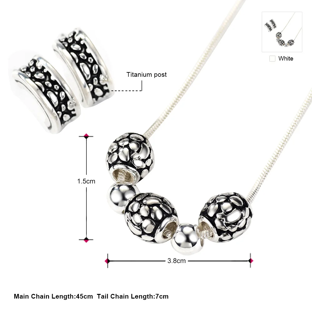 Ожерелье и серьги Neoglory с посеребренными шариками Модные Ювелирные наборы для