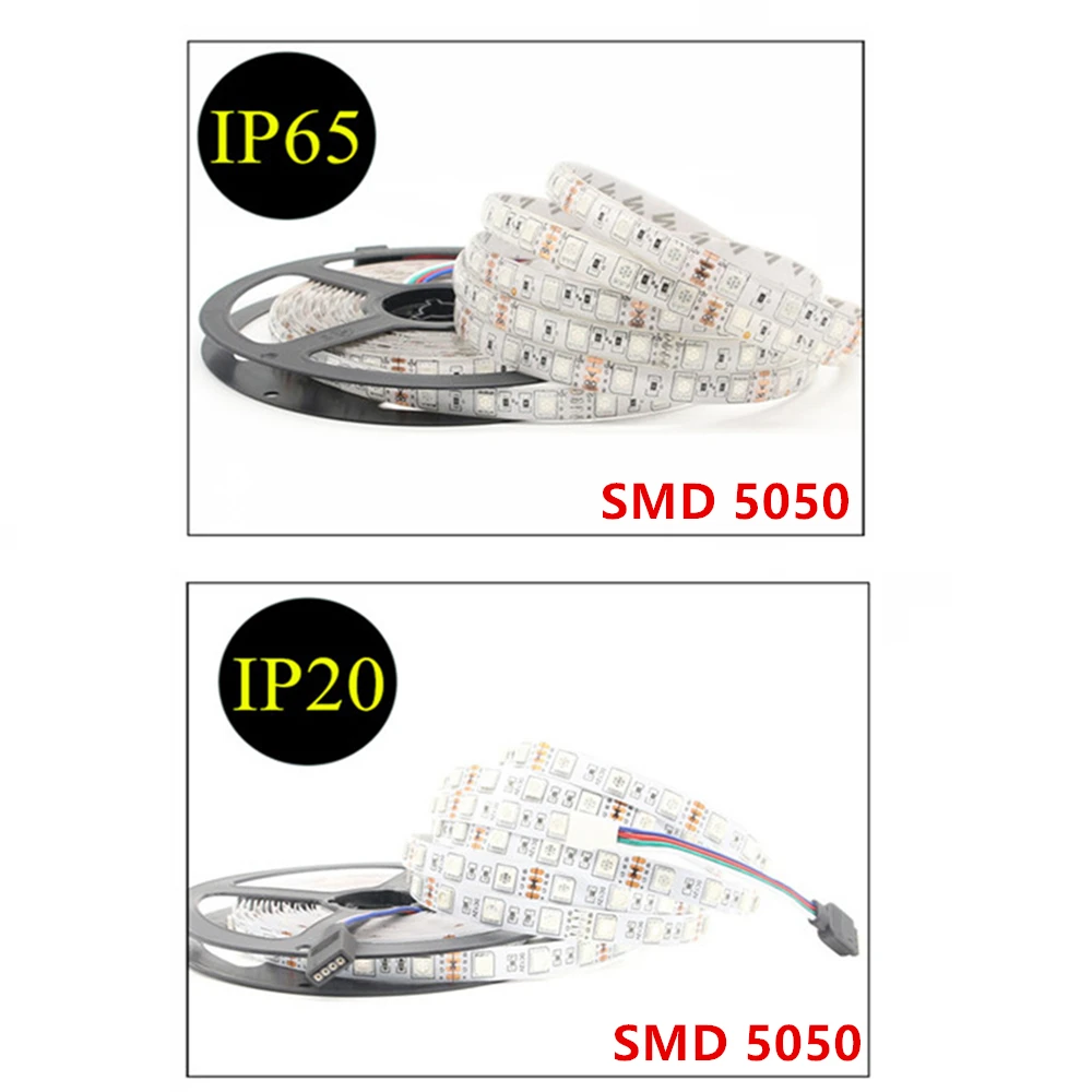 5M Светодиодные ленты SMD 2835 5050 светильник водонепроницаемая светодиодная лента RGB