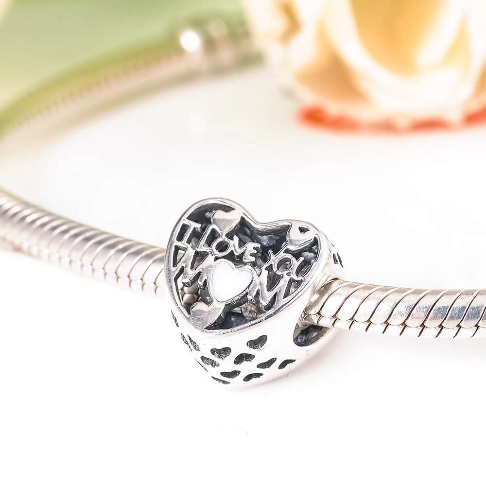 Devolove подарок Винтаж 925 пробы серебро люблю маму бисера Fit Pandora браслет и Цепочки