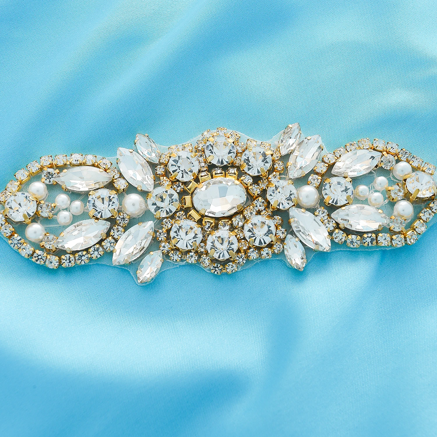 Модные свадебные платья ручной работы с кристаллами и жемчугом Золотая