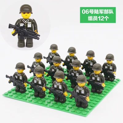 Миниатюрный игрушечный пистолет, Военная серия, вставные строительные блоки, сборное оружие солдата полка, Взрывобезопасное полицейское оружие, подарок - Цвет: 8