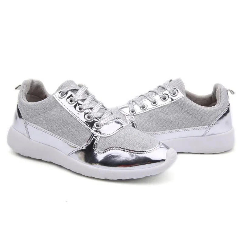 Tangnest/Женская обувь серебристого цвета 2017 г. Повседневная на шнуровке Женская