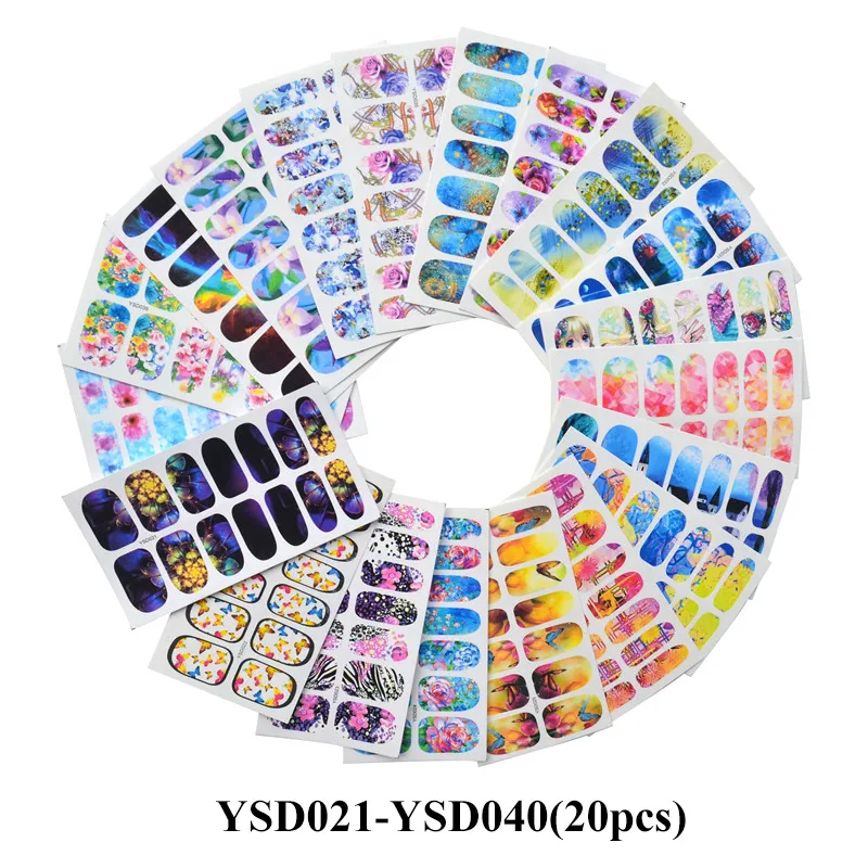 Смешанный 2021 новейший дизайн водяные знаки слайдер наклейки для ногтей
