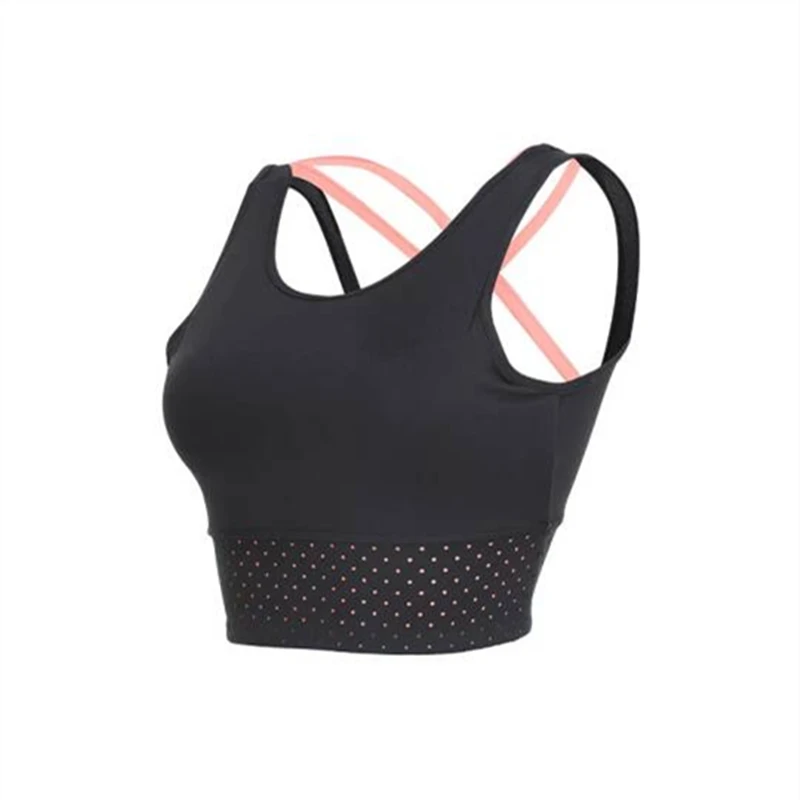 FBF712403 pink Vansydical, Спортивное нижнее белье, Женский Бюстгалтер для йоги и бега, ударопрочный бюстгальтер для фитнеса, жилет для тренажерного зала, тренировочный дышащий бюстгальтер, укороченные топы XXL - Цвет: FBF712403 pink