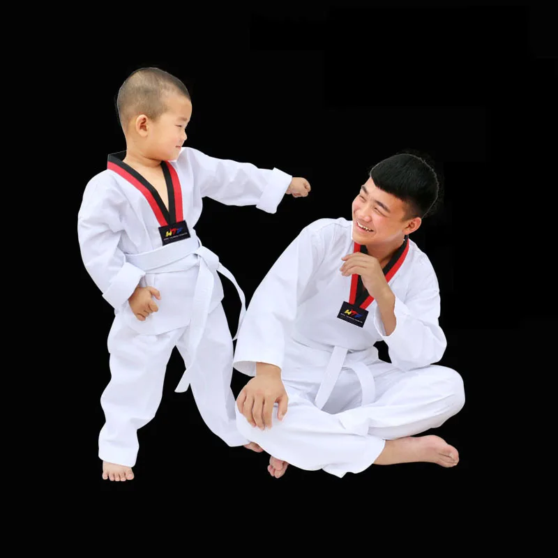 Традиционная белая униформа для тхэквондо детей и взрослых костюм Dobok WTF форма