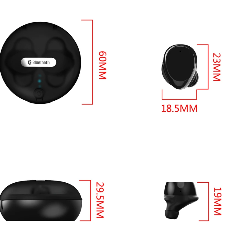 TWS Bluetooth 5.0 Earphones Touch Control Wireless In-ear Earbuds Stereo Sound Sport Earphone with Charging | Электроника