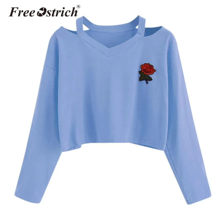 Бесплатная Страусиная Мода свитшоты женские 2018 вышивка толстовки с длинным
