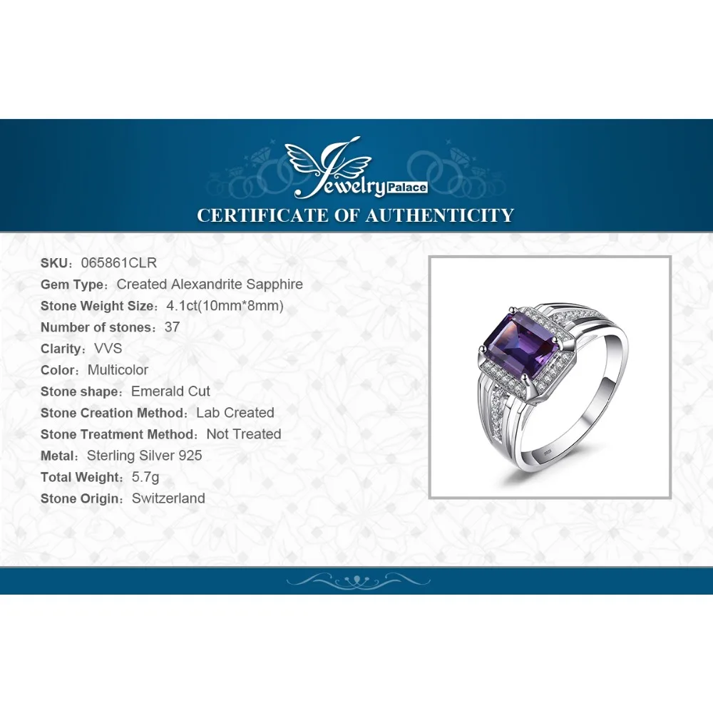 Jewelrypalace русский Дизайн Александрит сапфир Обручение обручальное кольцо для Для
