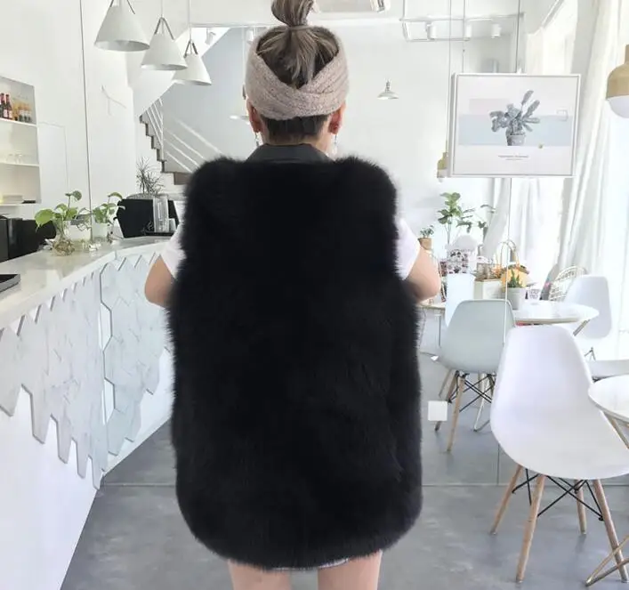 YIN FEI Natural Fox Fur Jacket Woman Real Coat For Women's Genuine Sheepskin Leather Vest Waistcoat | Женская одежда