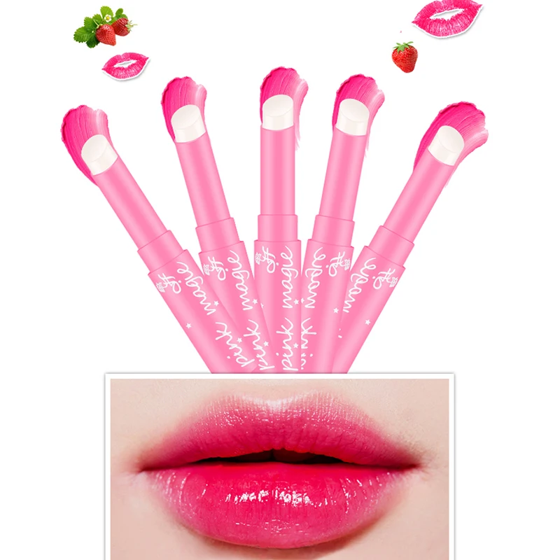 Новый милый бальзам для губ с изменением температуры макияж палочка клубничного