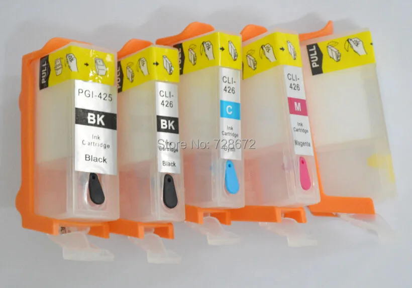 5 шт. PGI 425 426 Заправка картриджей PGI-425 CLI-426 с чипом для Canon PIXMA MG5240 MG5140 MG6140 MG8140 IP4840 MX884