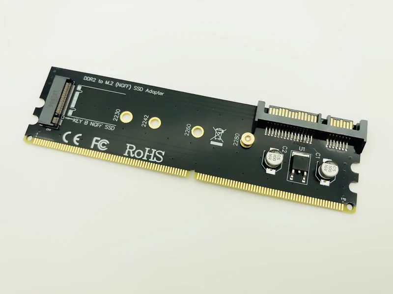Адаптер с разъемом M.2 DDR2 Raiser DDR до M2 SSD Riser B KEY NGFF конвертер SATA Power 7Pin порт для